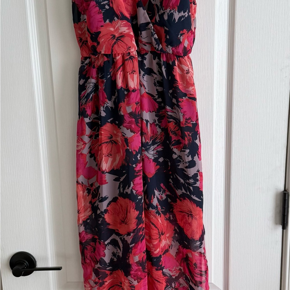 Lush Floral Maxi Dress - Pink and Black
